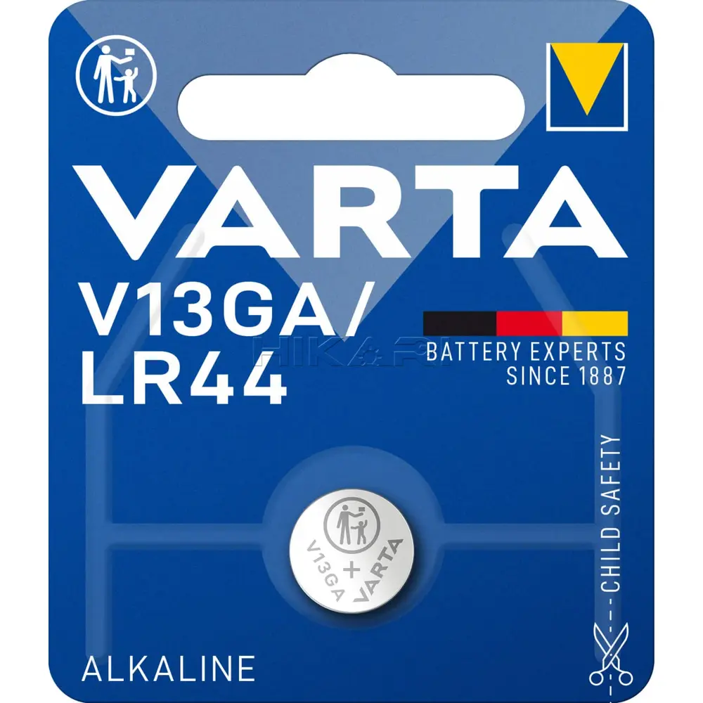 VARTA BATTERY LR44, A 76, 1.5V ALKALINE