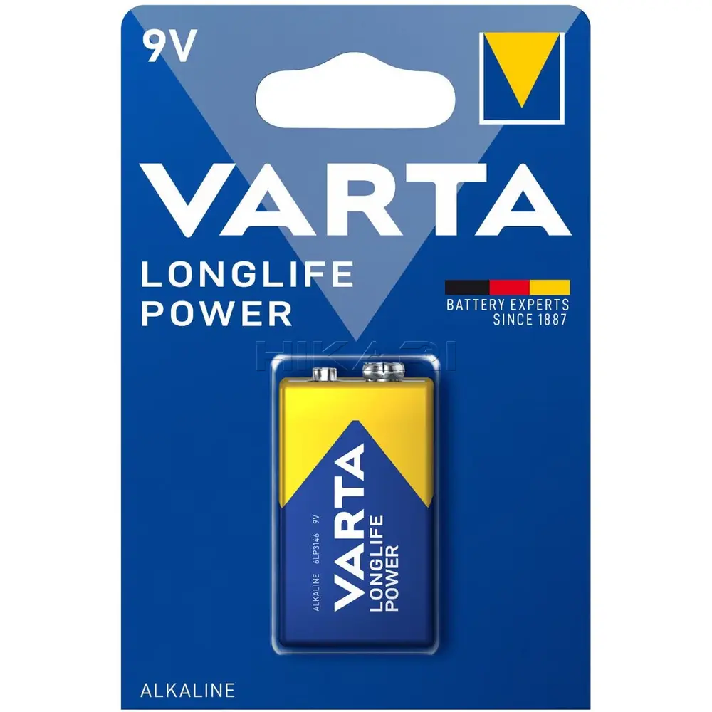 VARTA BATTERY 9V - E BLOCK, PP3, 6AM6, MN1604 4922BP1