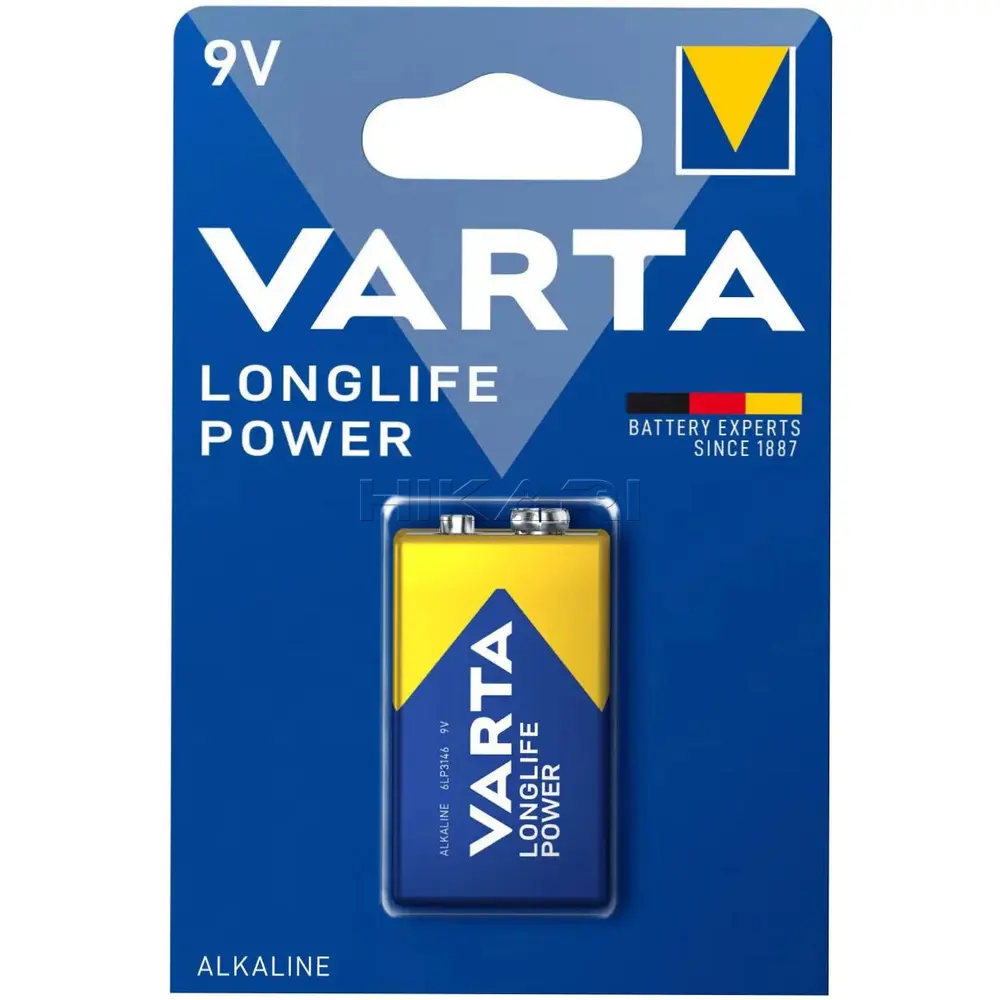 VARTA BATTERY 9V - E BLOCK, PP3, 6AM6, MN1604 4122BP1
