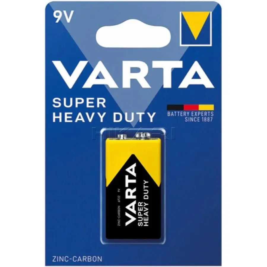 VARTA BATTERY 6F22, E BLOCK - 9V 2022BPX1
