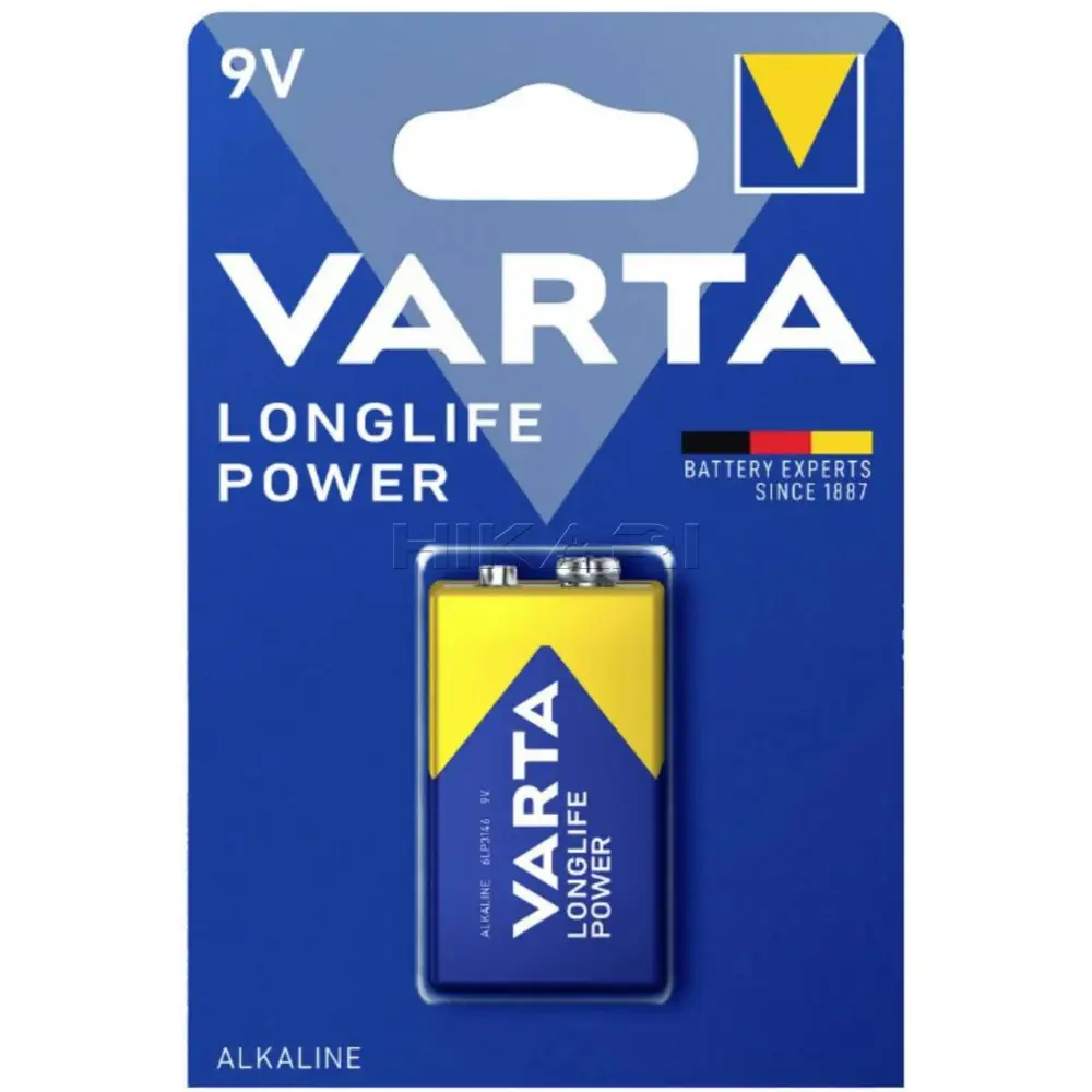 VARTA BATTERY 9V - E BLOCK, PP3, 6AM6, MN1604 4022