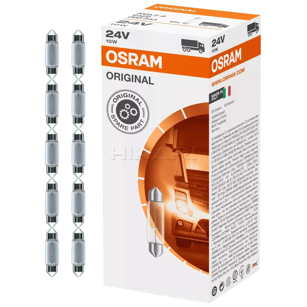 GLOBE OSRAM 24V 10W C10W 6429
