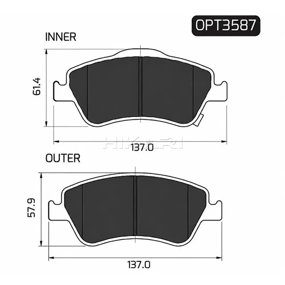 BRAKE PAD TOYOTA AURIS 07-09 (F) OPT3587