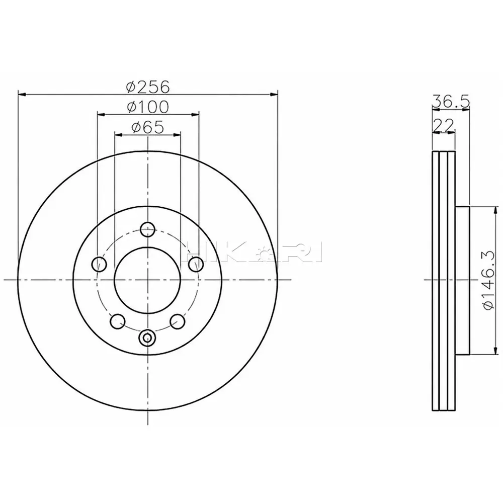 BRAKE DISC AUDI A3/ GOLF 1V/ SEAT IBIZA (Fv) TBD7398-D