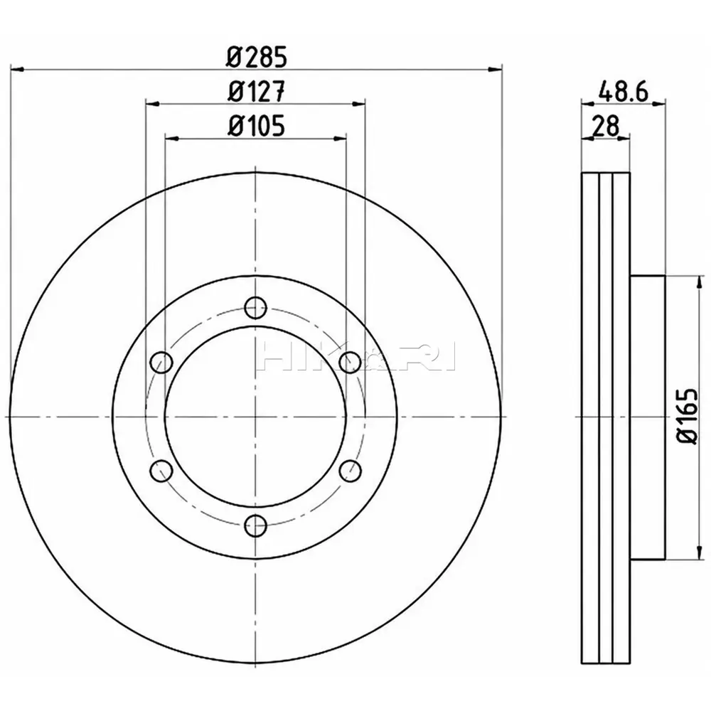 BRAKE DISC TOYOTA QUANTUM 2.5/2.7 D4D 05- (Fv) TBD7546-D