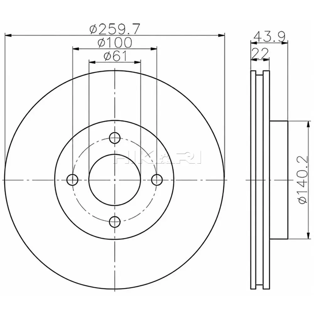 BRAKE DISC NISSAN MICRA 1.2/1.5 11- (Fv) TBD8038-D