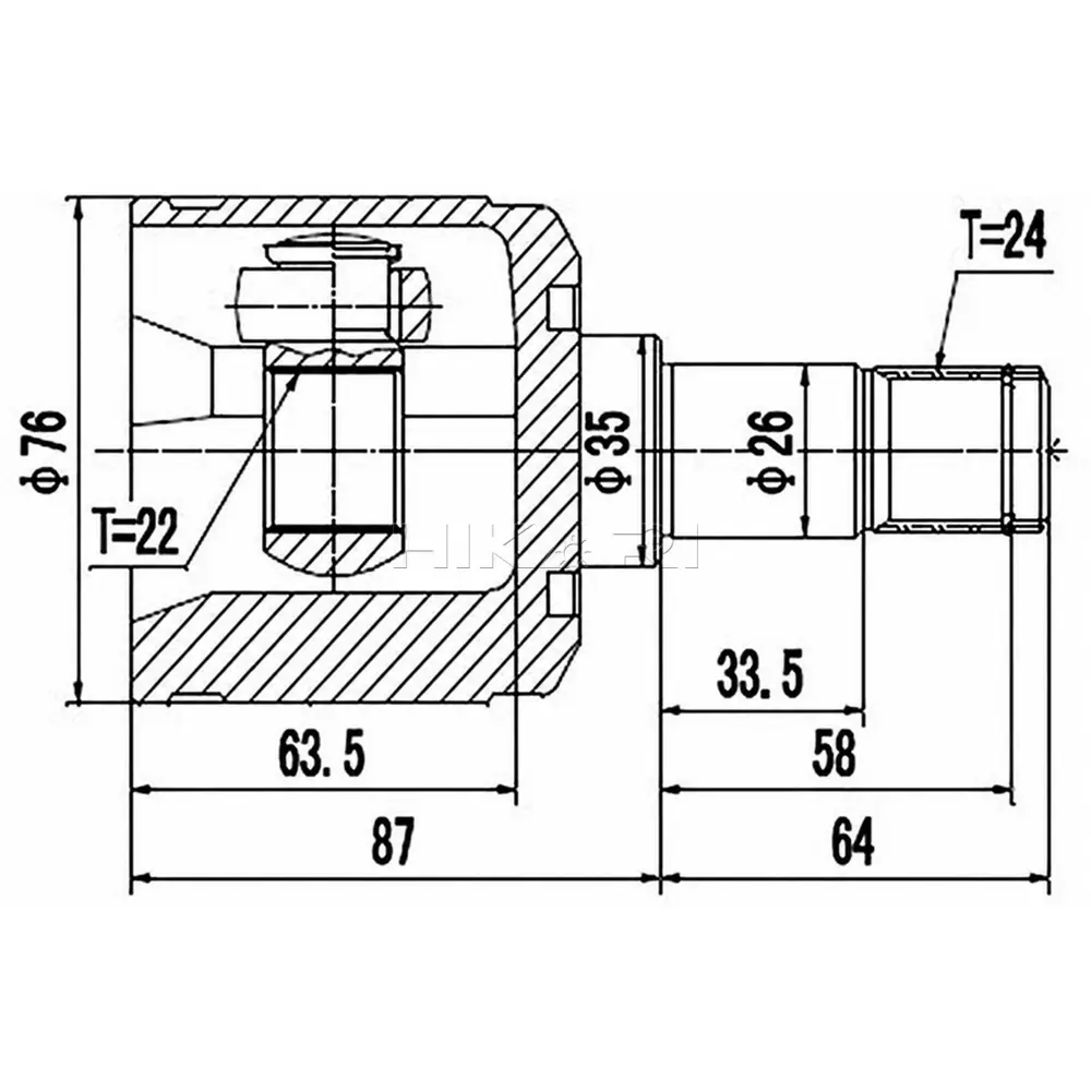 X-LINE INNER CV JOINT MZ6410-X
