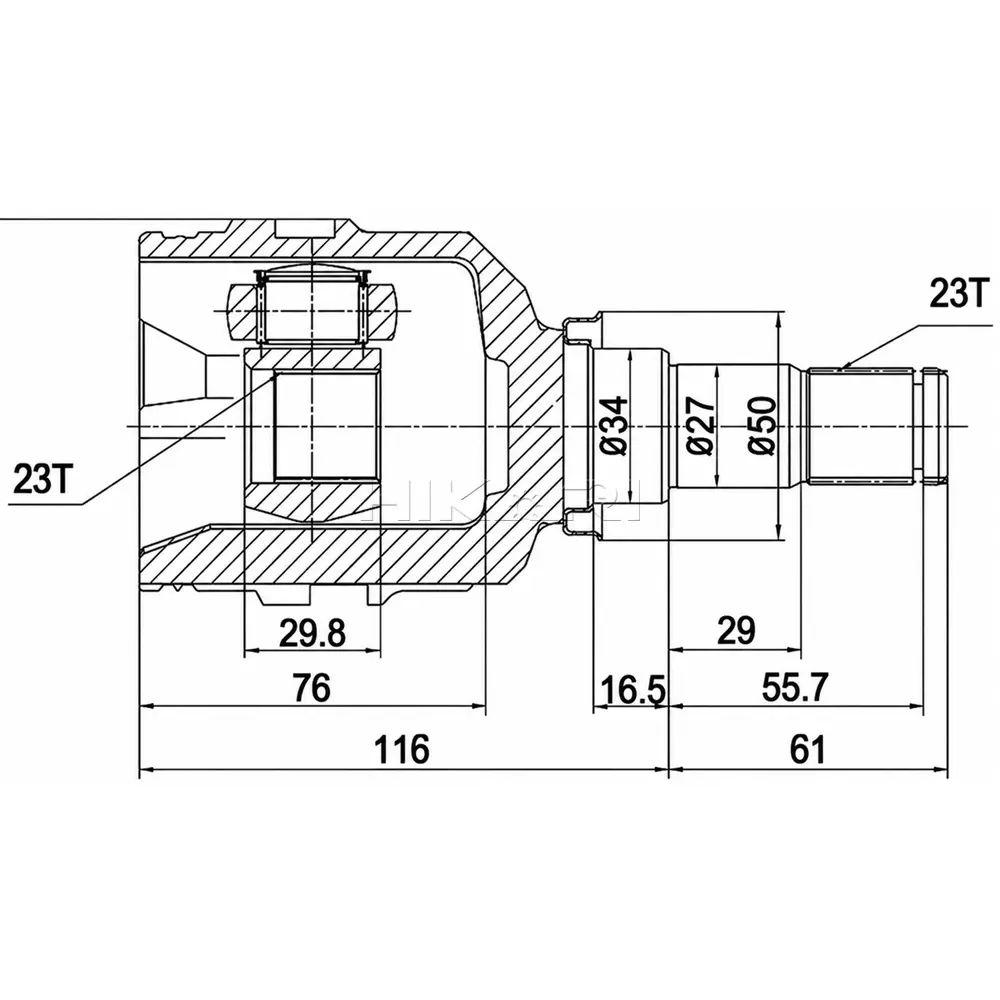 X-LINE INNER CV JOINT TO6411-X