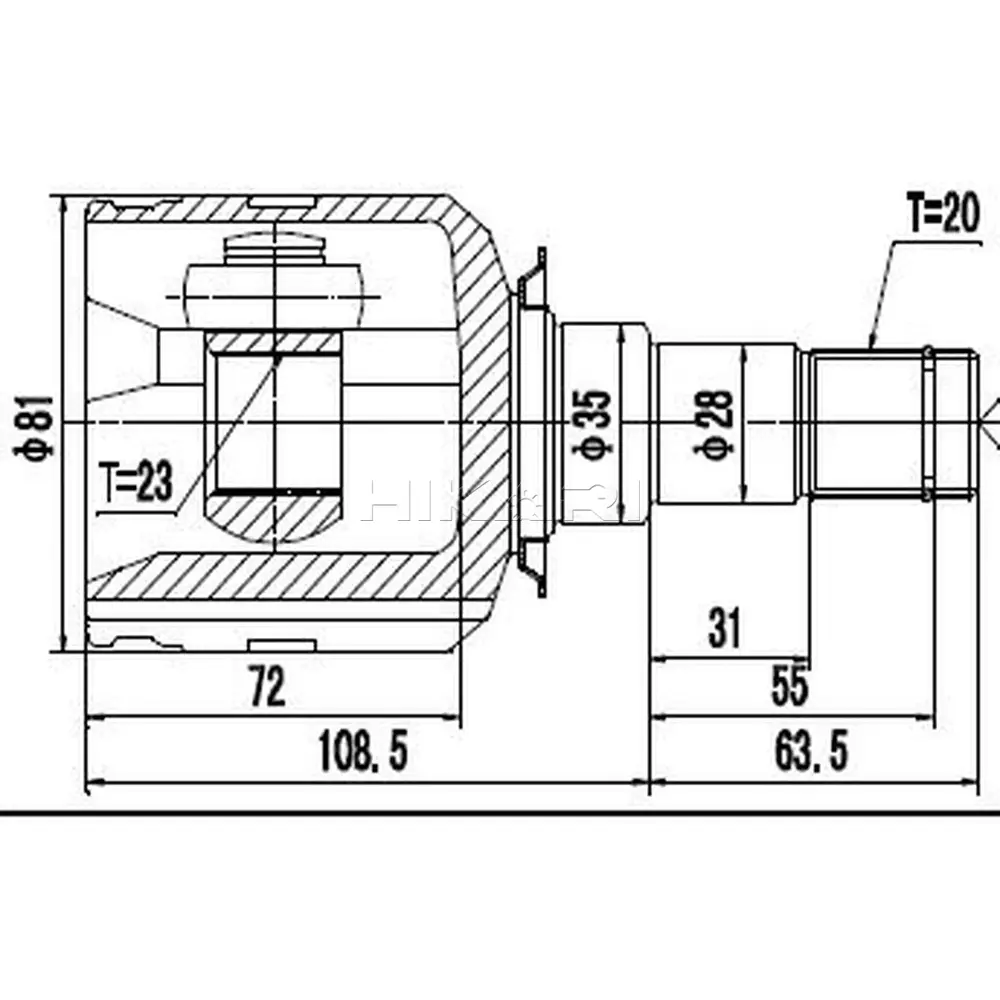 INNER CV JOINT TO6429