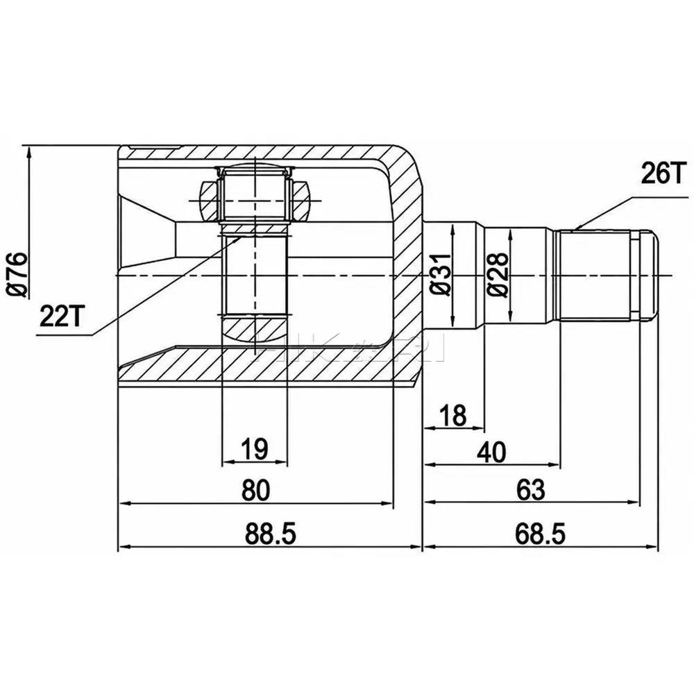 INNER CV JOINT VW4004