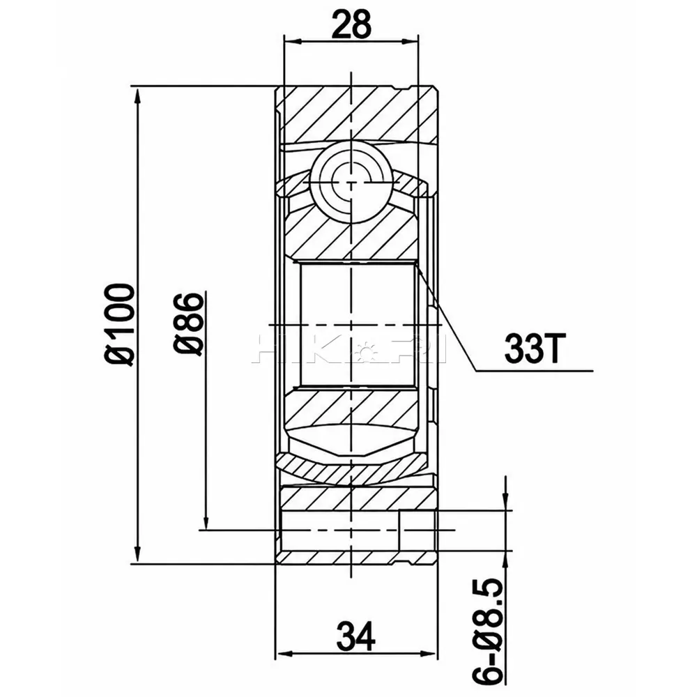 X-LINE INNER CV JOINT VW6916-X
