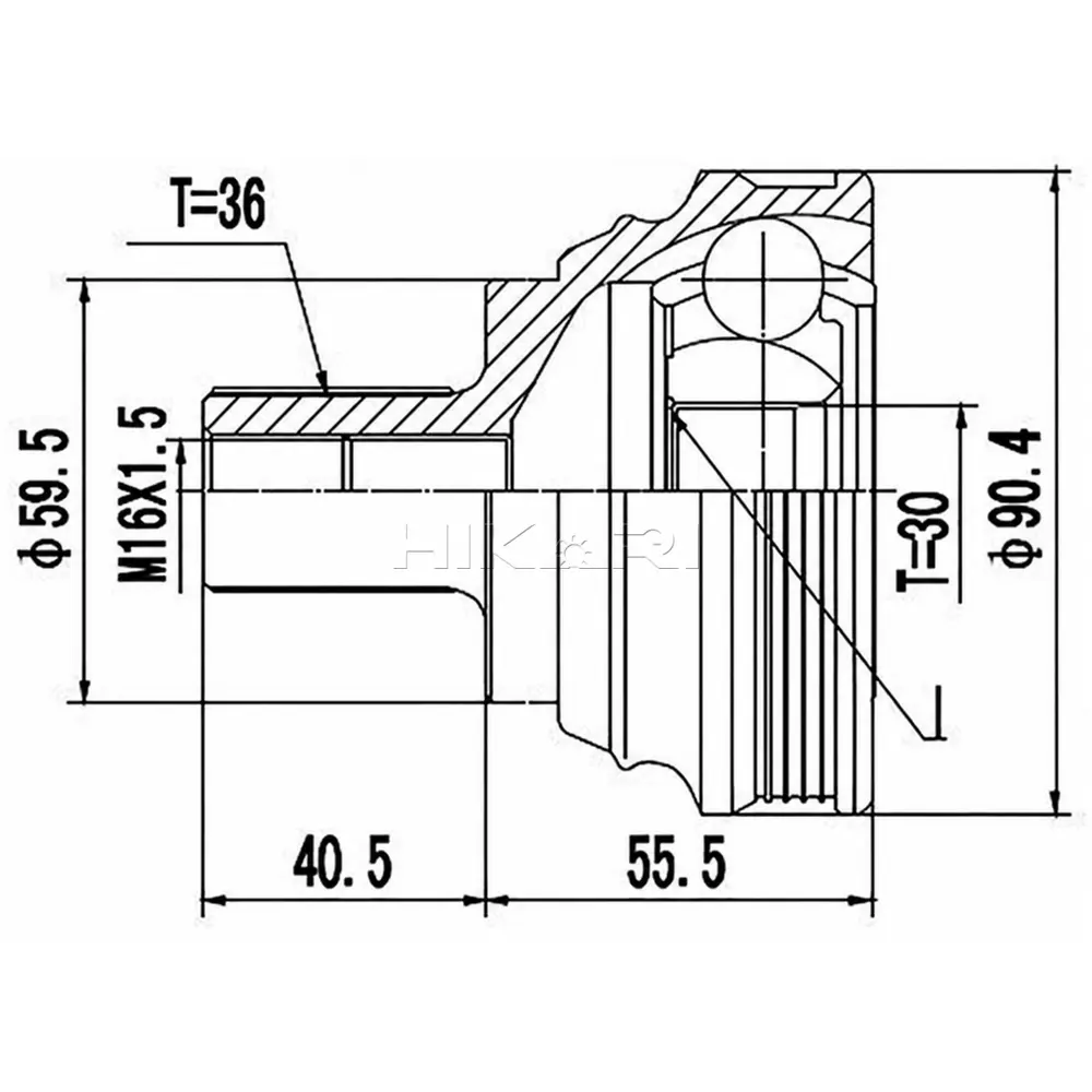 X-LINE OUTER CV JOINT AD5931-X