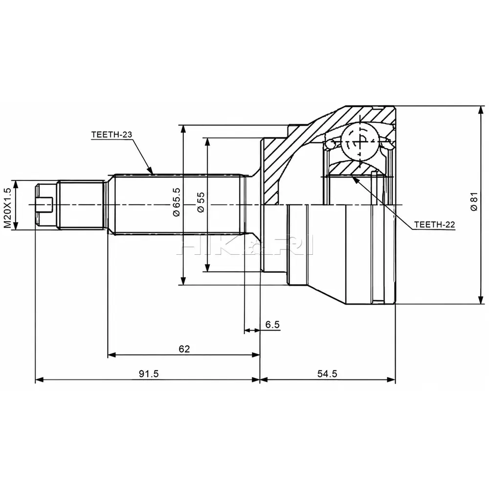 X-LINE OUTER CV JOINT FD5913-X
