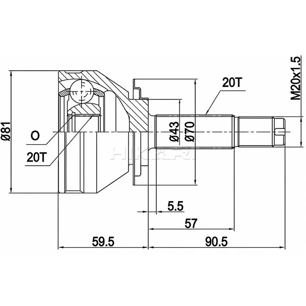 X-LINE OUTER CV JOINT FI5912-X