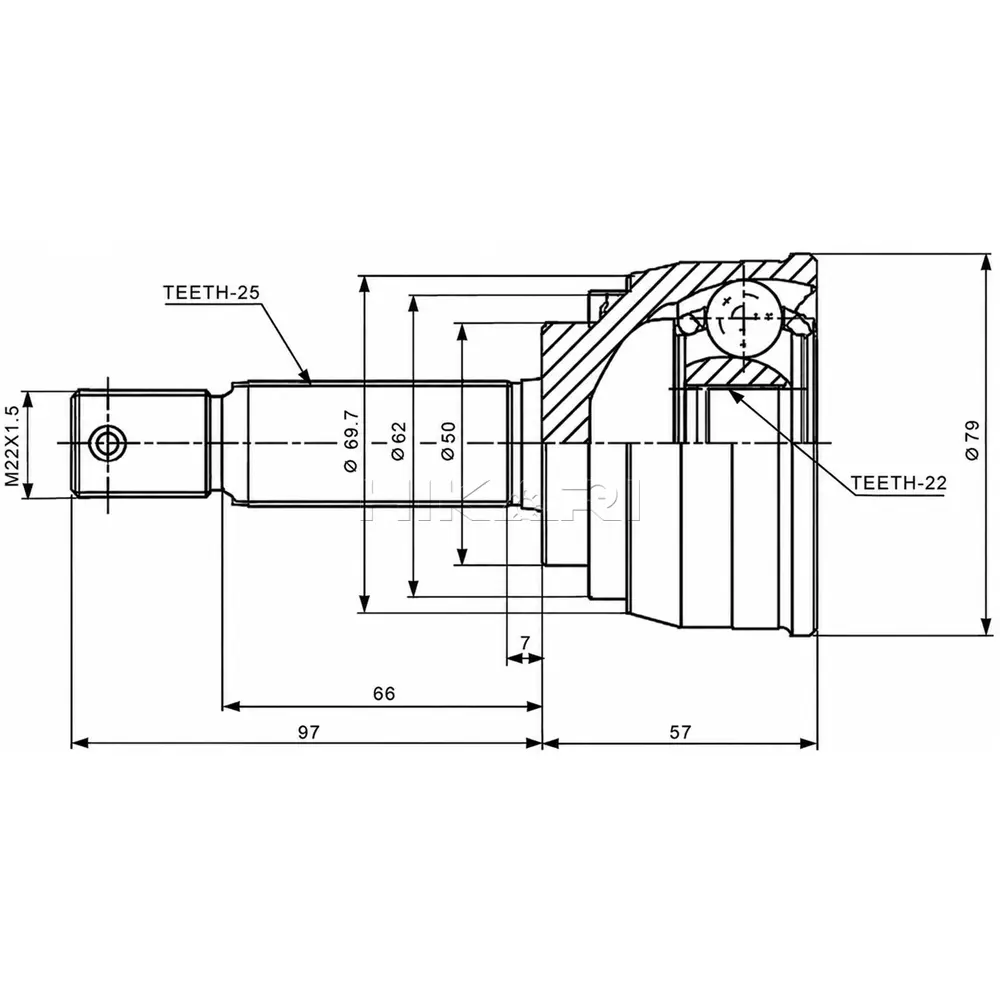 X-LINE OUTER CV JOINT MI5911-X