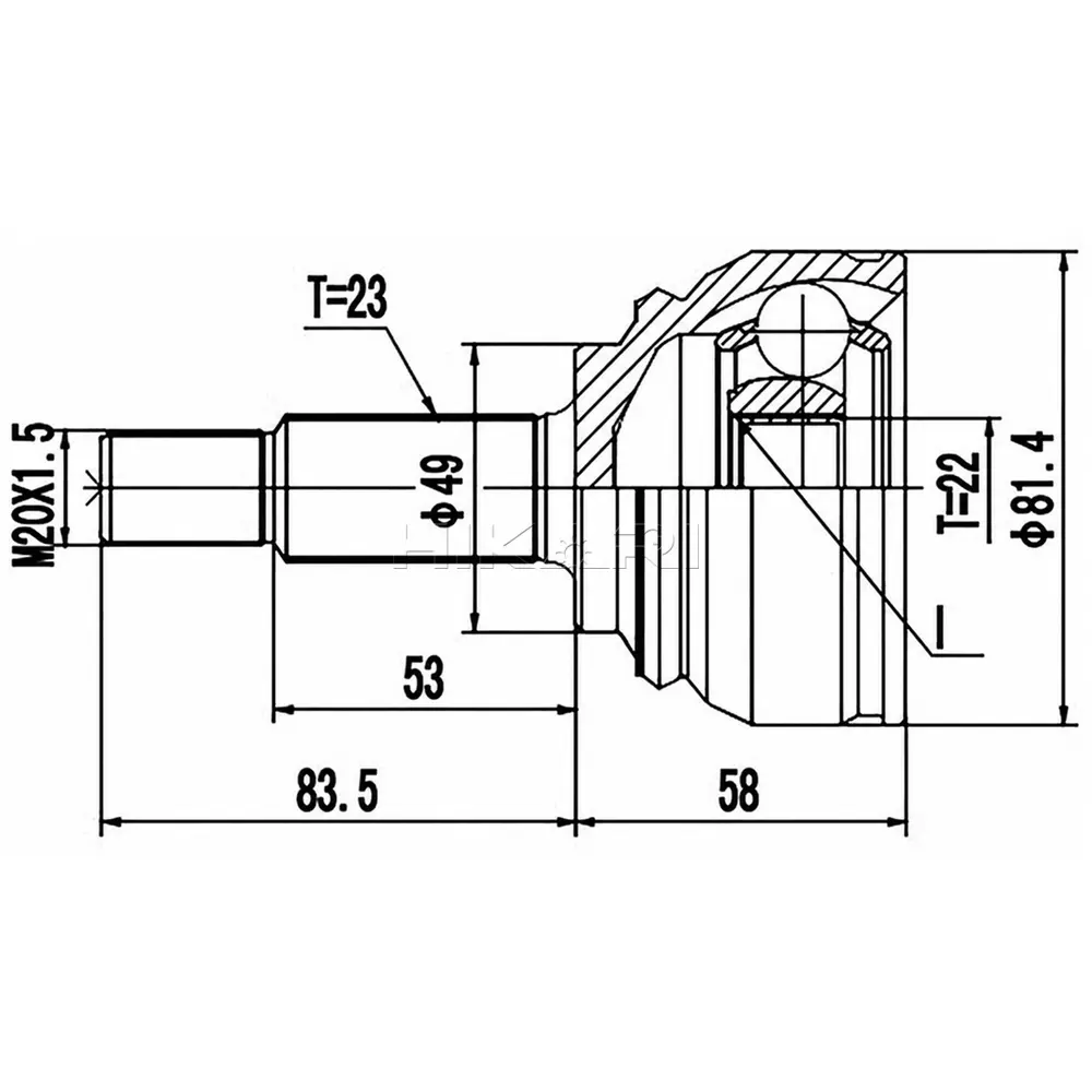 X-LINE OUTER CV JOINT NI74501-X