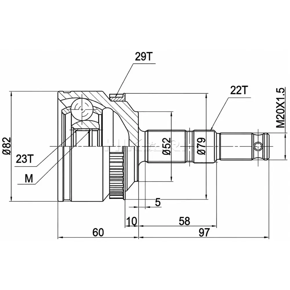 X-LINE OUTER CV JOINT OP5750A-X