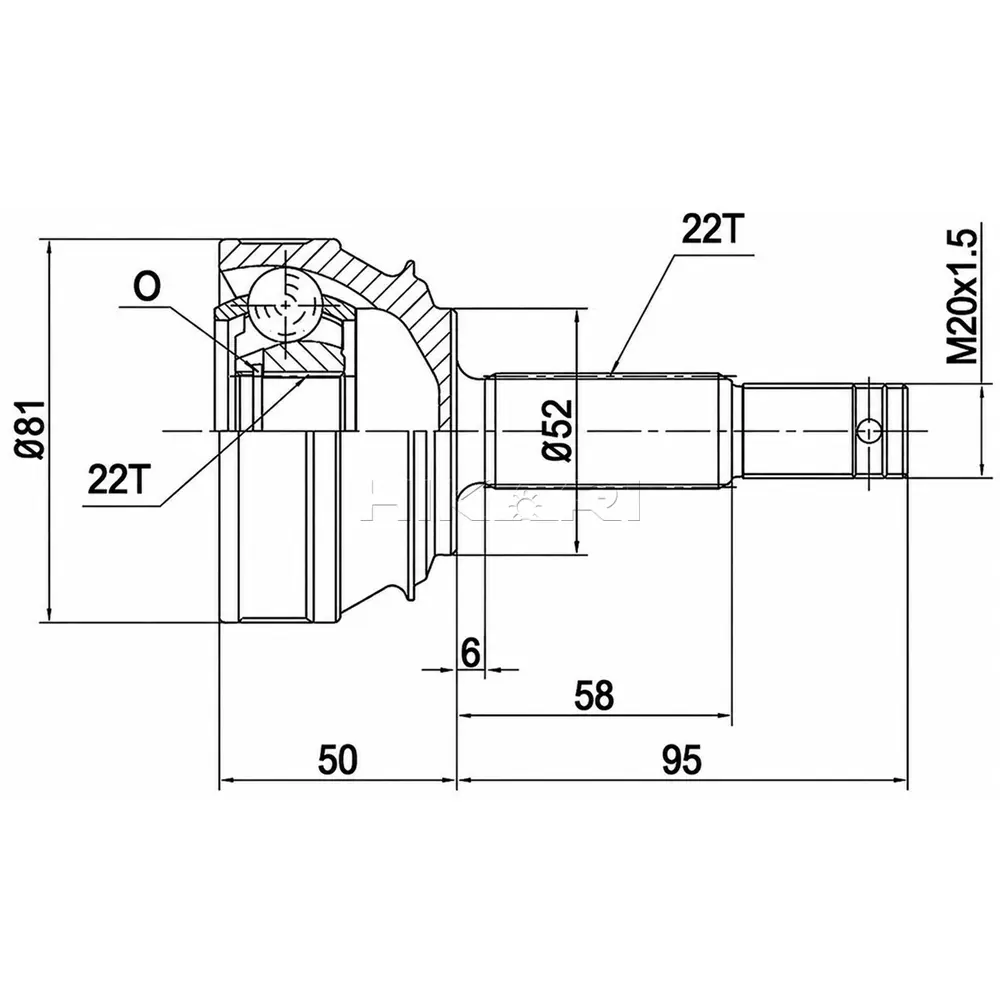 X-LINE OUTER CV JOINT OP5911-X