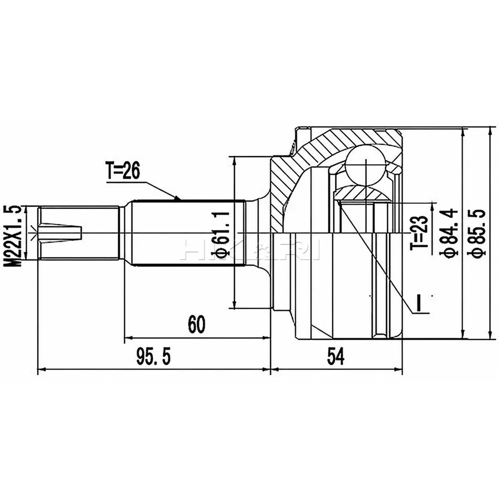 X-LINE OUTER CV JOINT TO3001-X