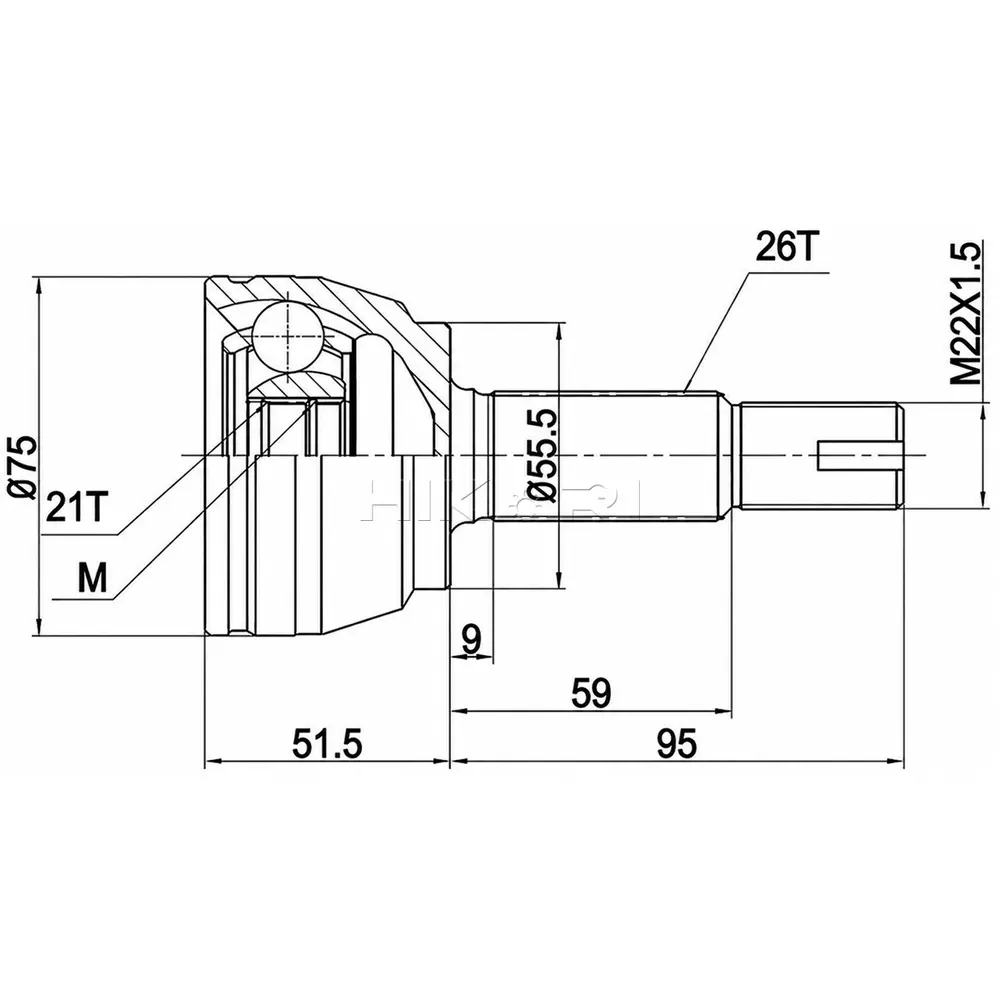 OUTER CV JOINT TO3004