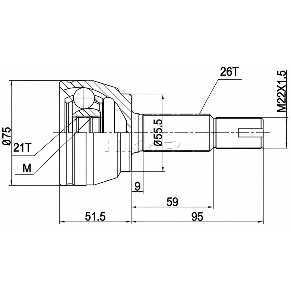 X-LINE OUTER CV JOINT TO3004-X
