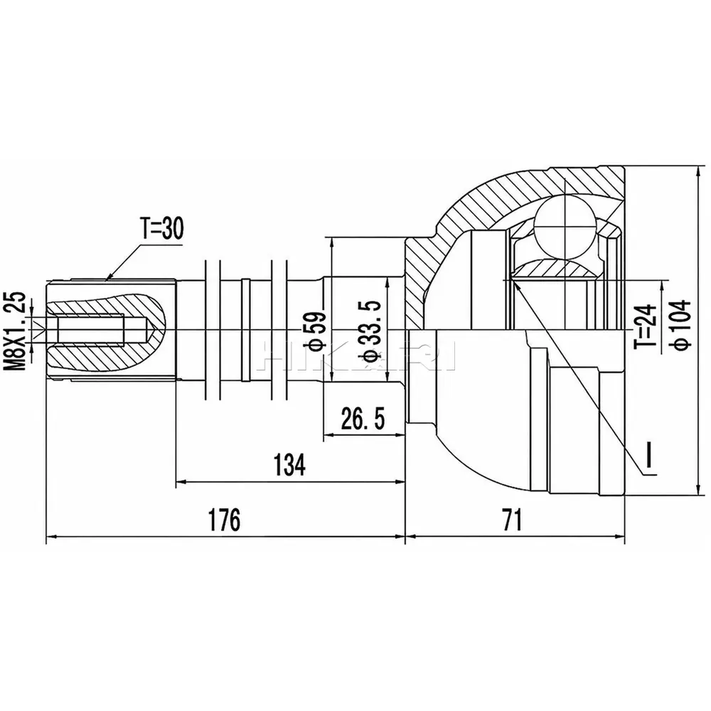 X-LINE OUTER CV JOINT TO5711-X