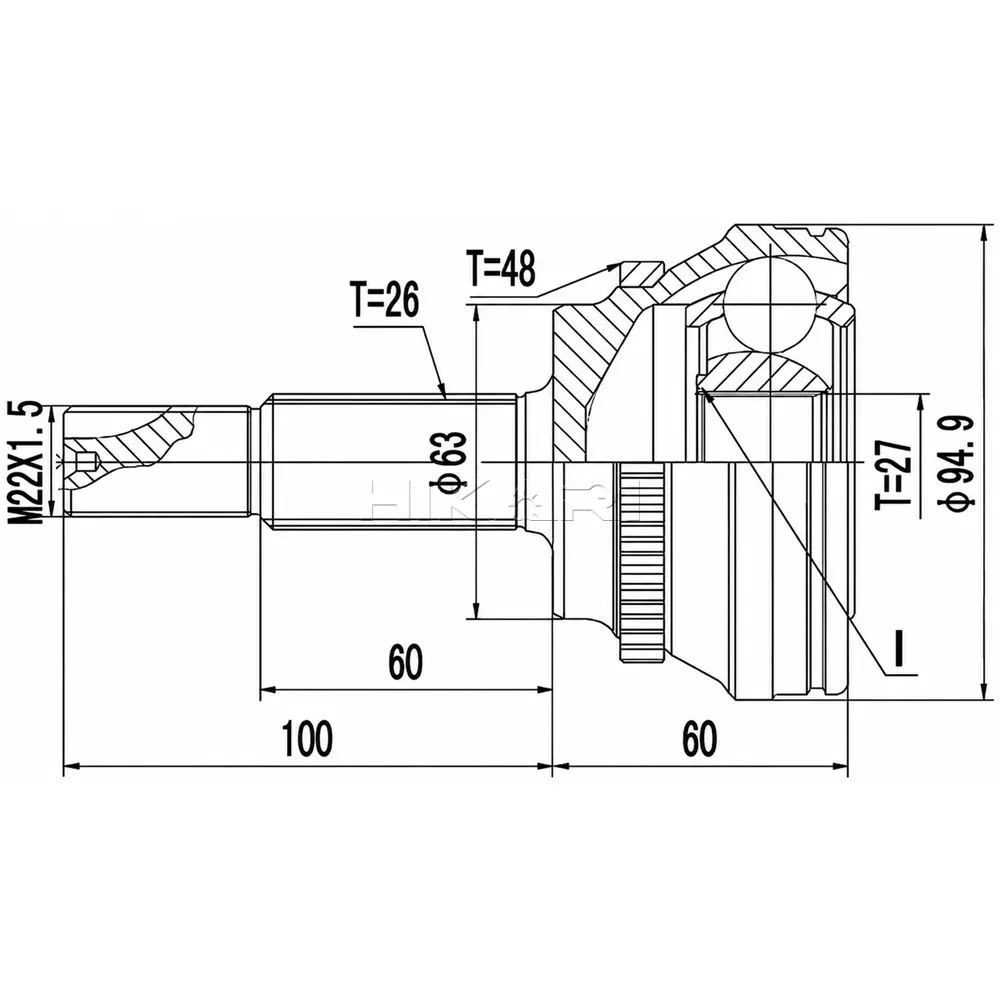 X-LINE OUTER CV JOINT TO5720A-X