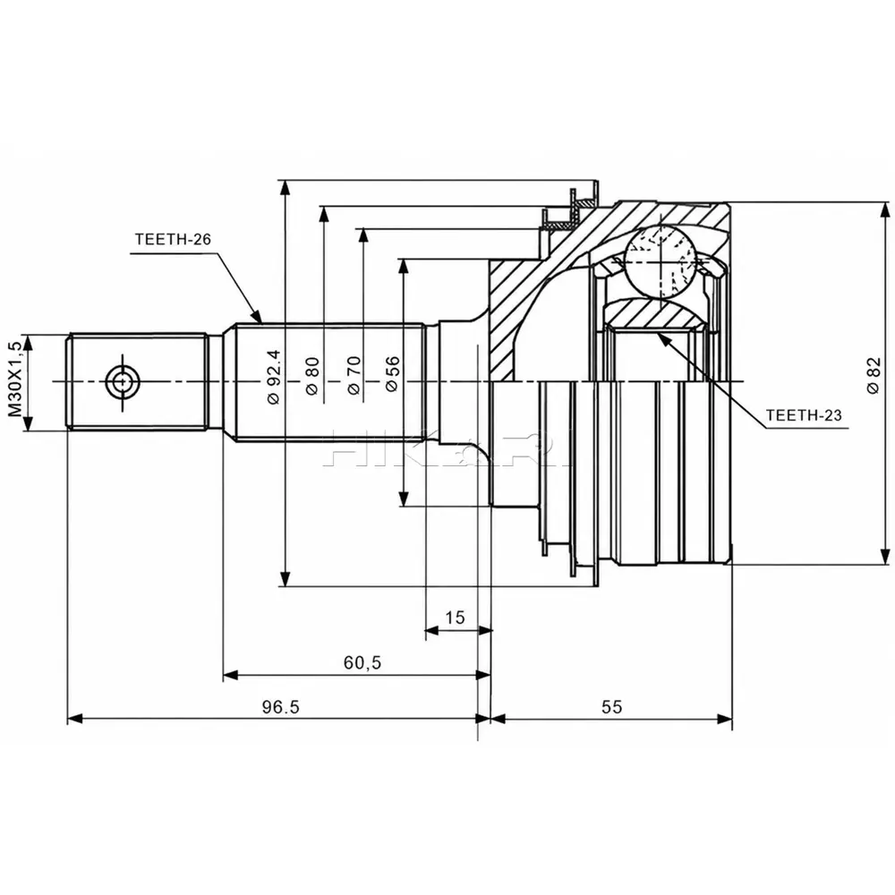 X-LINE OUTER CV JOINT TO5910-X