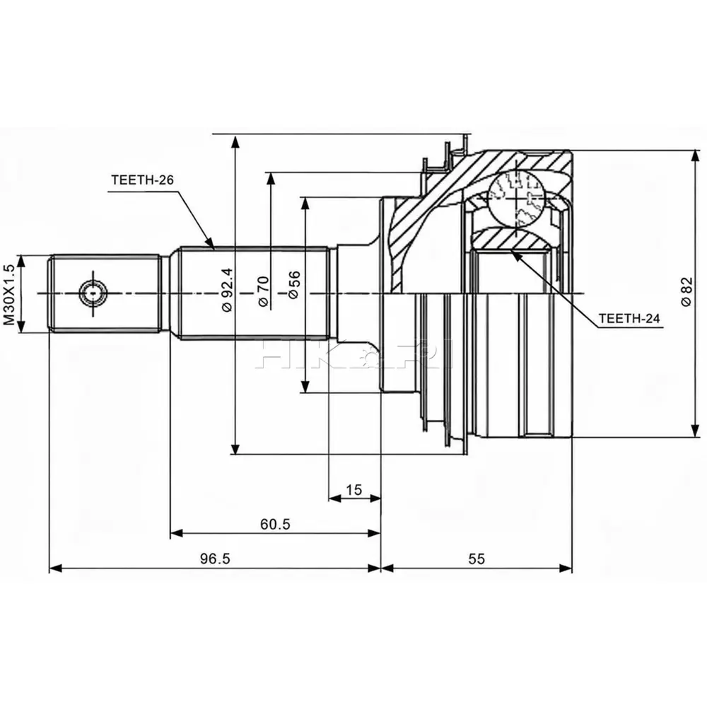 X-LINE OUTER CV JOINT TO5911-X