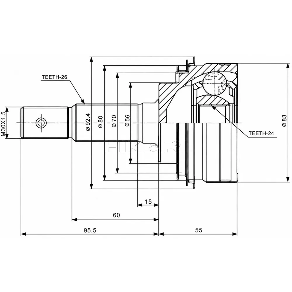 X-LINE OUTER CV JOINT TO5924A-X