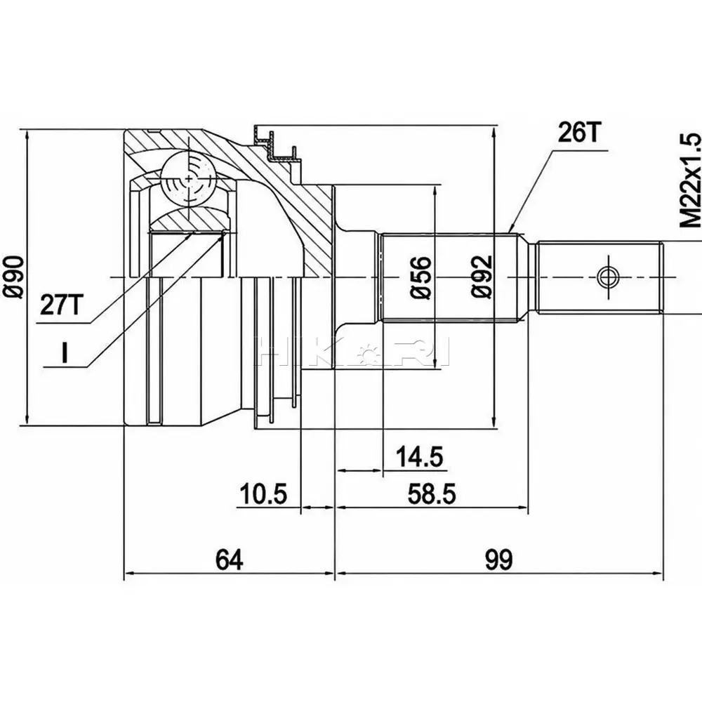 X-LINE OUTER CV JOINT TO5931-X