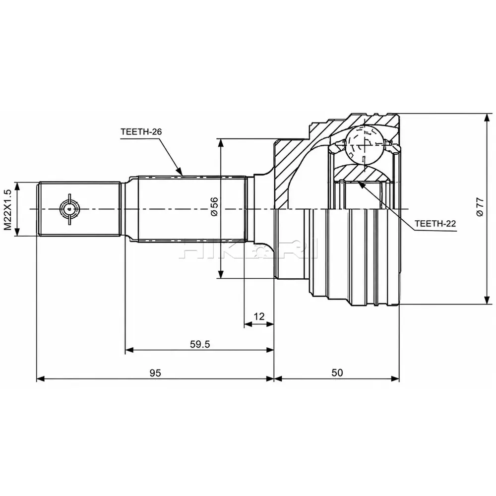 X-LINE OUTER CV JOINT TO5938-X