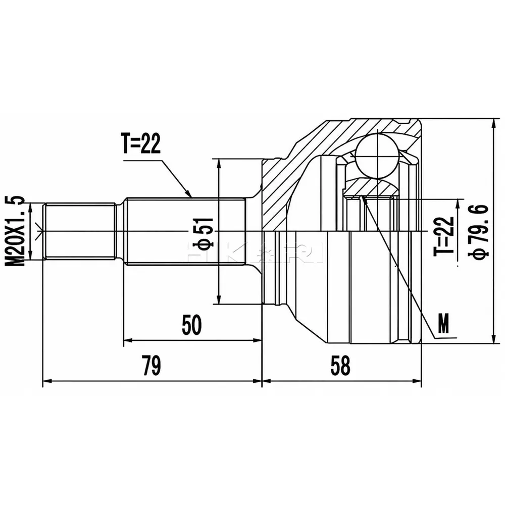 OUTER CV JOINT VW3009
