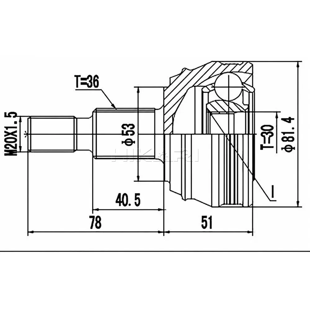 X-LINE OUTER CV JOINT VW5713-X