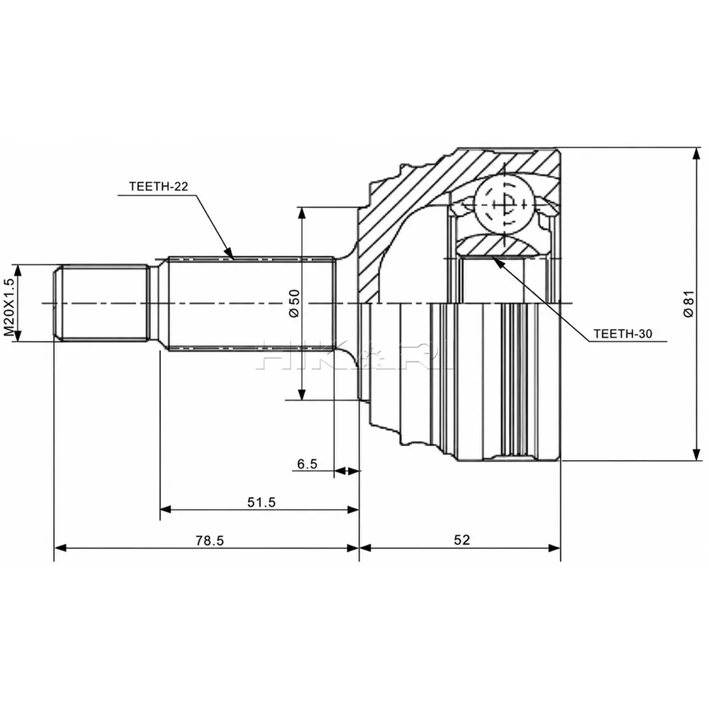 X-LINE OUTER CV JOINT VW5914-X