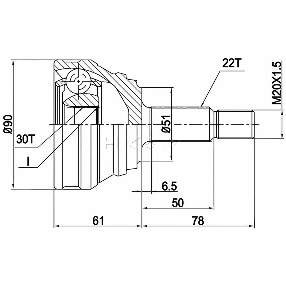 X-LINE OUTER CV JOINT VW5920-X