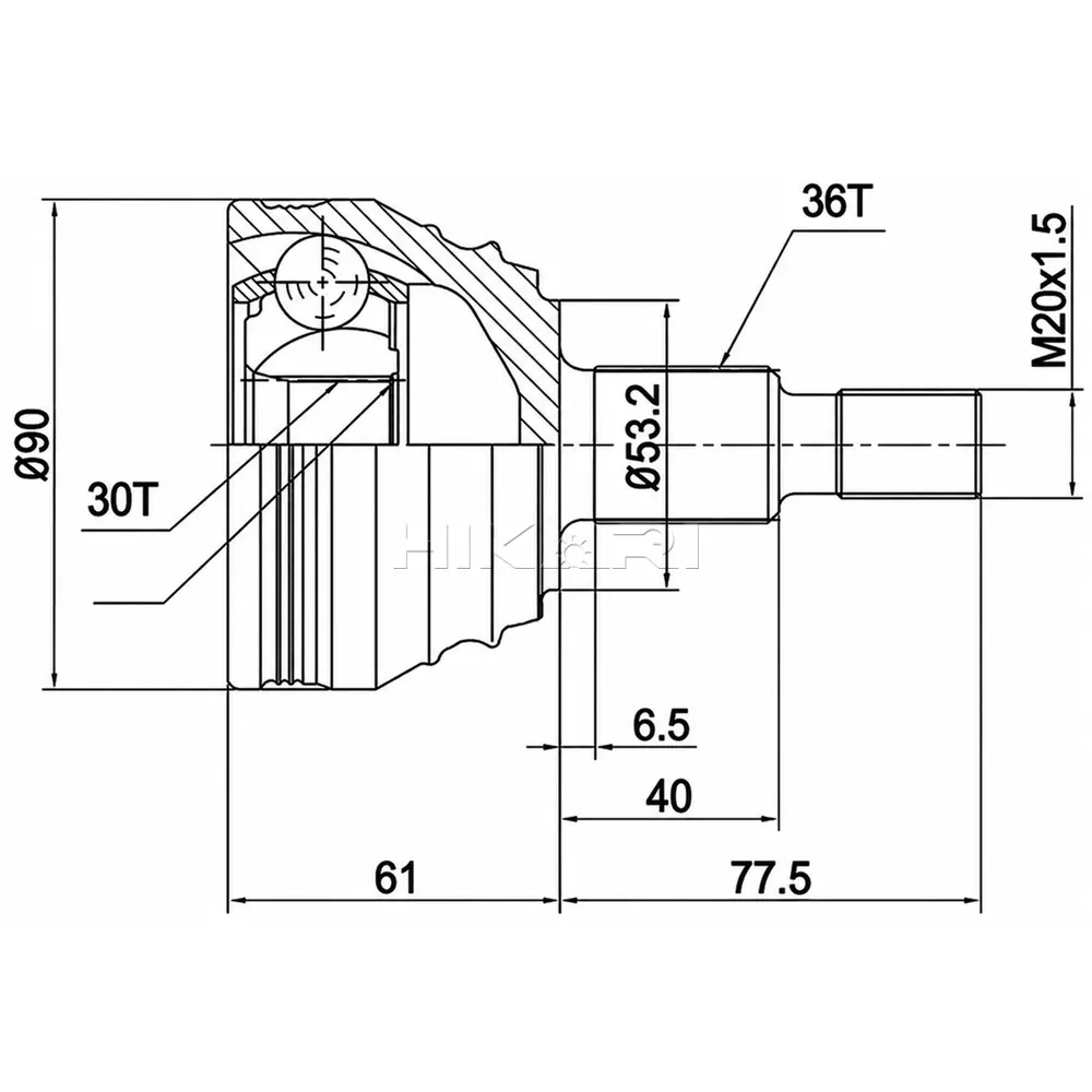 X-LINE OUTER CV JOINT VW5938-X
