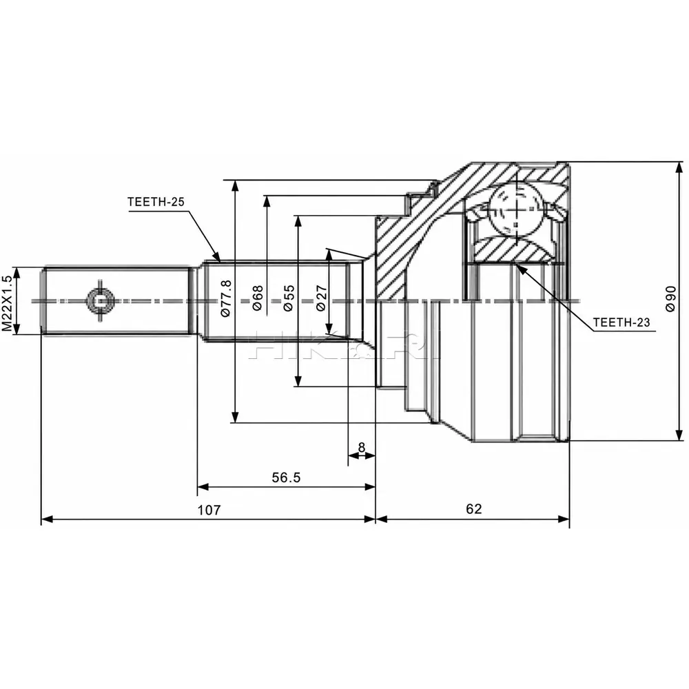 TEKNOSA OUTER CV JOINT NI5931