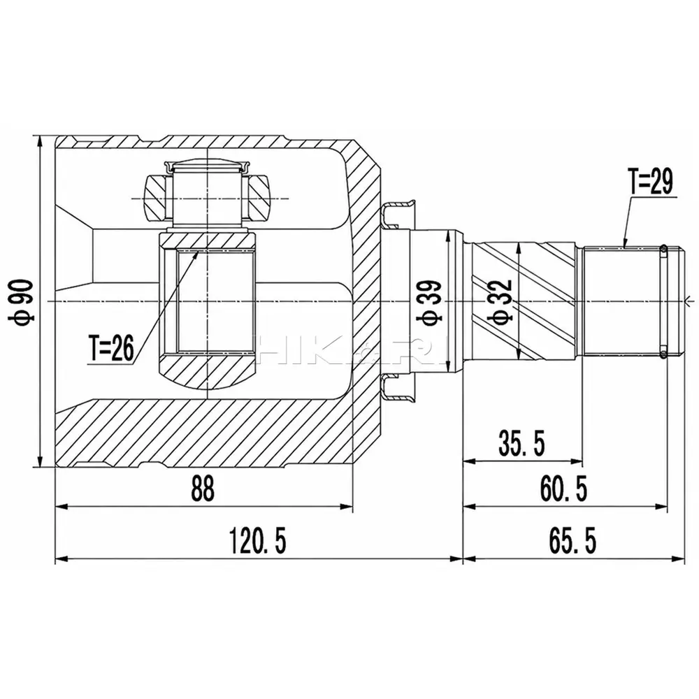 TEKNOSA INNER CV JOINT NI6436