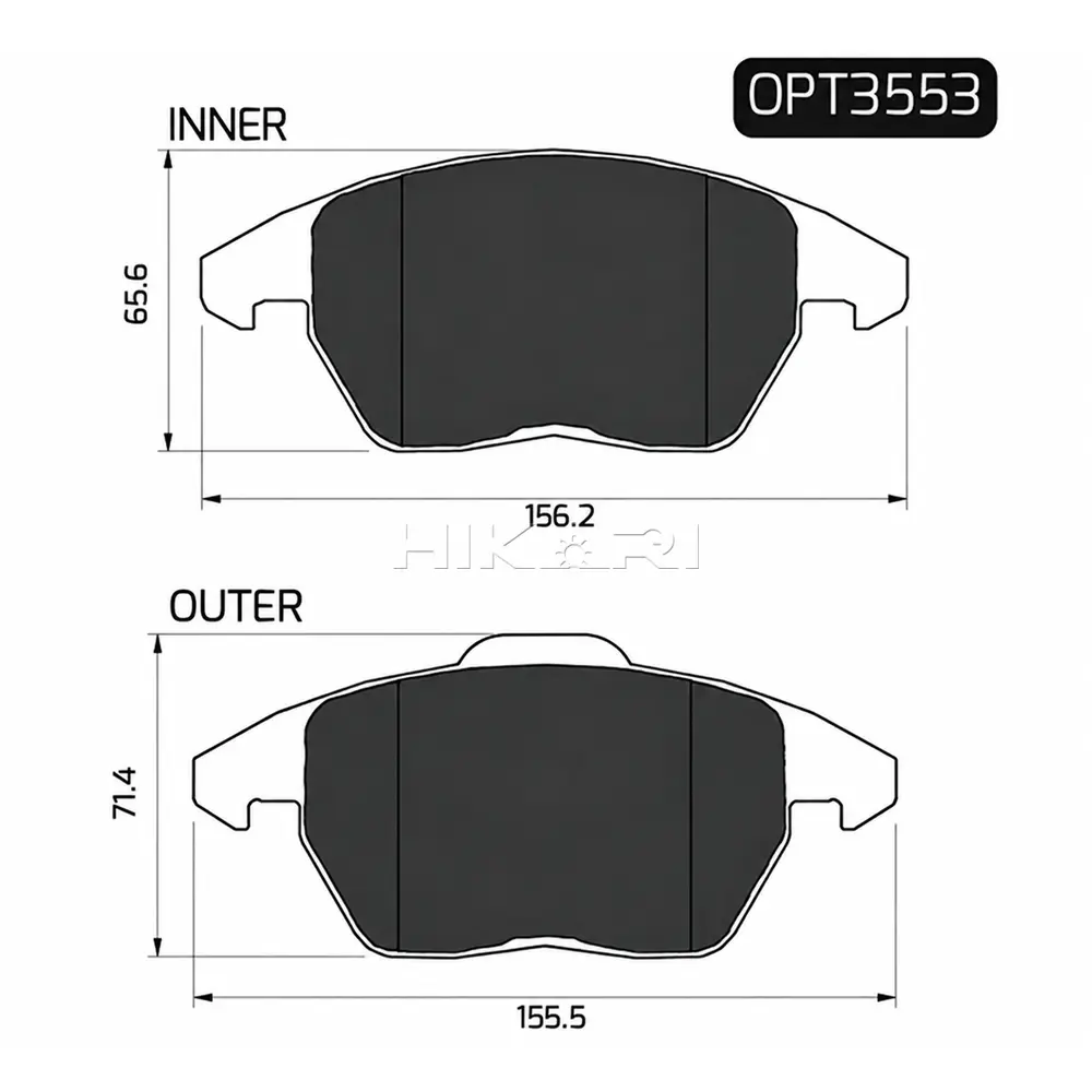 BRAKE PAD AUDI A3 07-13 (F) OPT3553