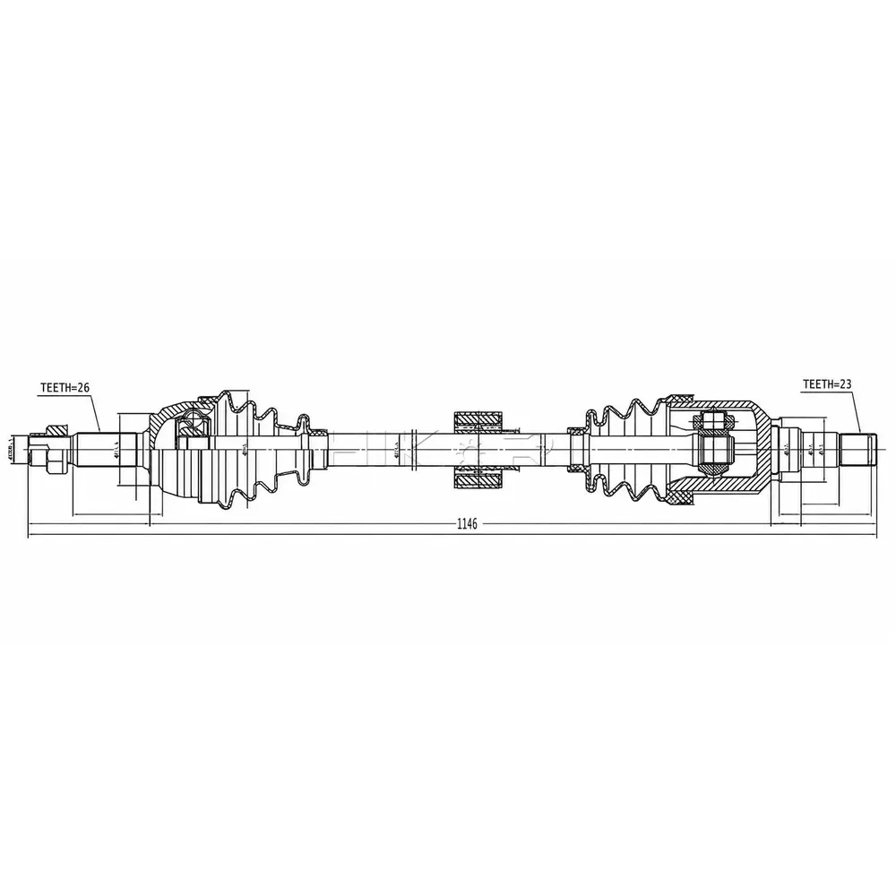 COMPLETE DRIVESHAFT DTO217