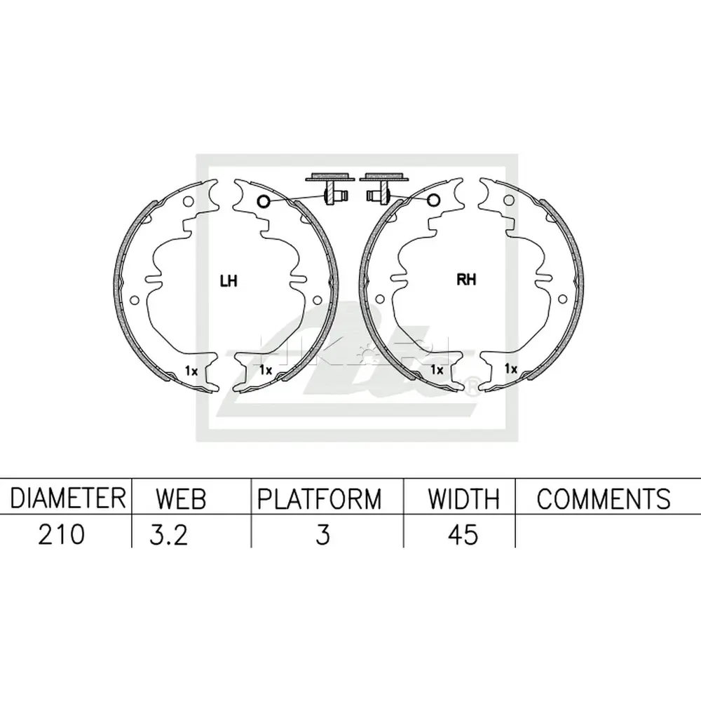 ATE BRAKE SHOE SET ATE1046BS