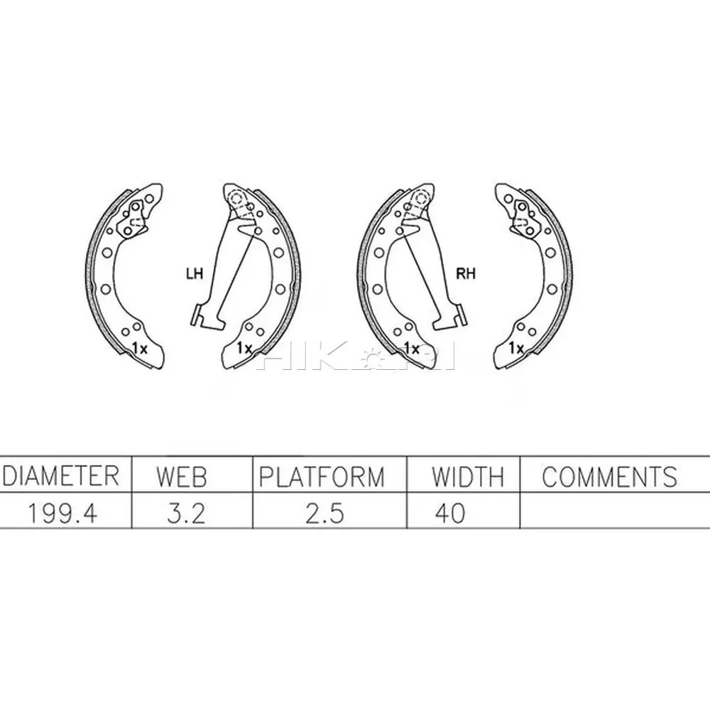 ATE BRAKE SHOE SET ATE503BS