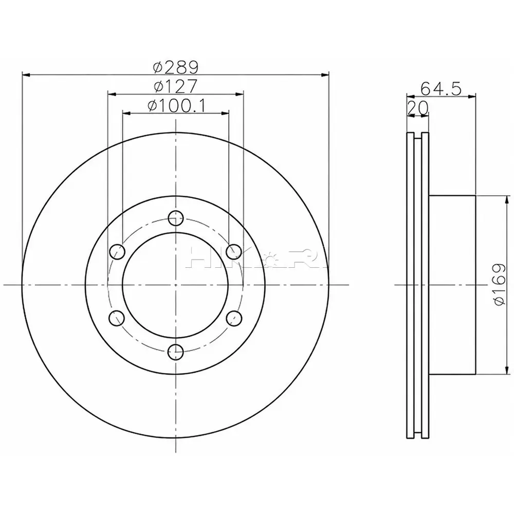 BRAKE DISC TOYOTA HILUX 2.4/2.7/3.0D F TBD7238-D