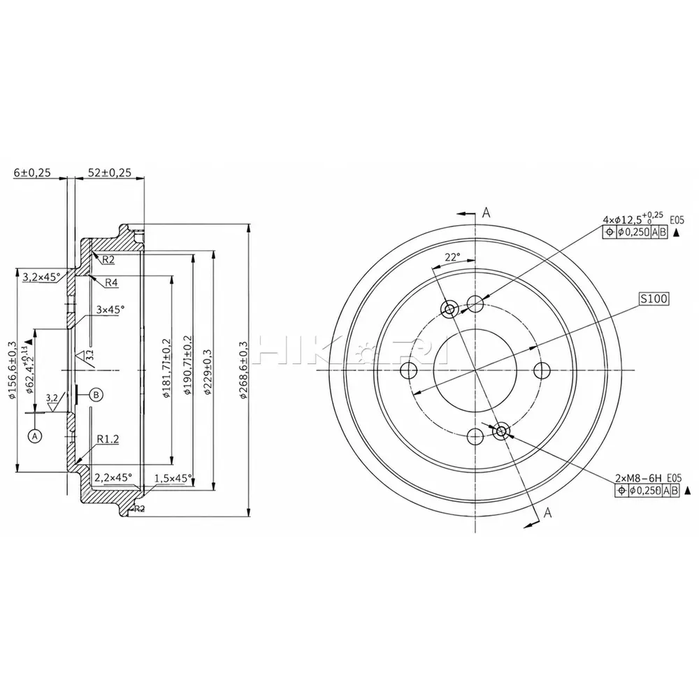 BRAKE DRUM KIA PICANTO 1.1 04- TBD5433-K