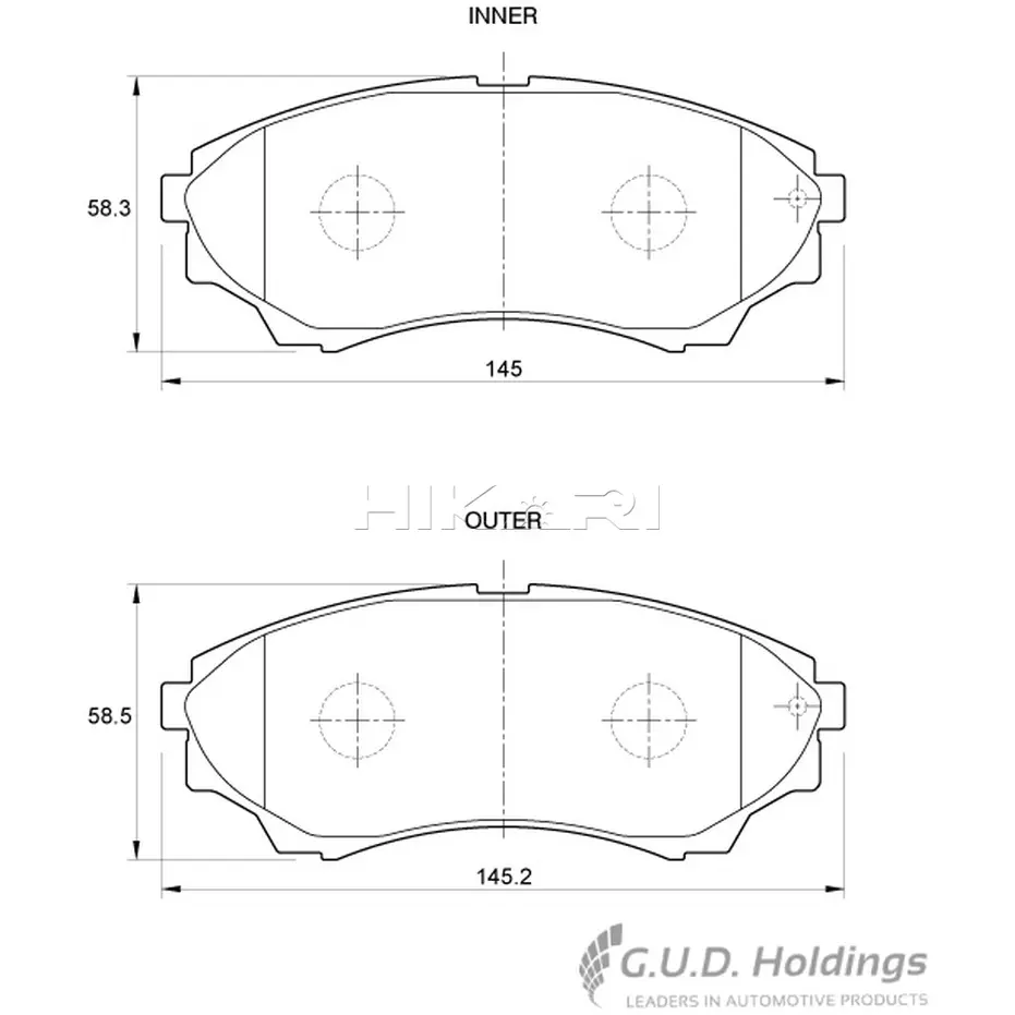 FORD RANGER/EVEREST 2.5D/TDCI/CRDI (07-15) D3551 SAFELINE BRAKE PADS